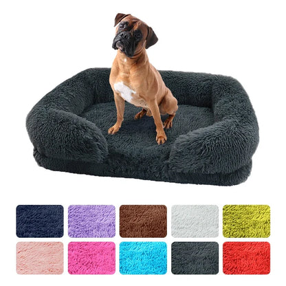 Petorest Large Plush Dog Bed – Thick, Cozy & Washable Winter Pet Sofa