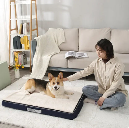 Dog Bed Mat Super Soft Pet Puppy Sofa Memory Foam Dog Bed for Large Dog Removable Washable Dog Mattress Pet Mat Pet Dog Bedding