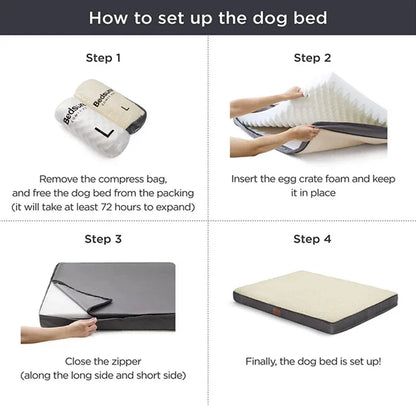 Petorest Plush Memory Foam Dog Bed – Orthopedic, Washable & Non-Slip