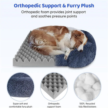Petorest Large Plush Dog Bed – Thick, Cozy & Washable Winter Pet Sofa