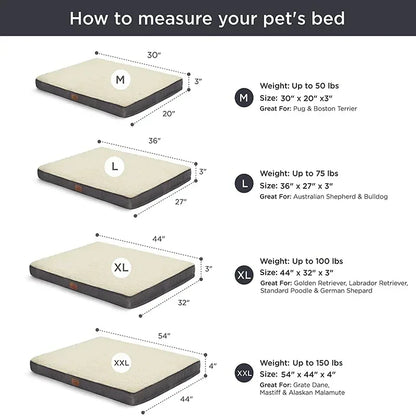 Petorest Plush Memory Foam Dog Bed – Orthopedic, Washable & Non-Slip
